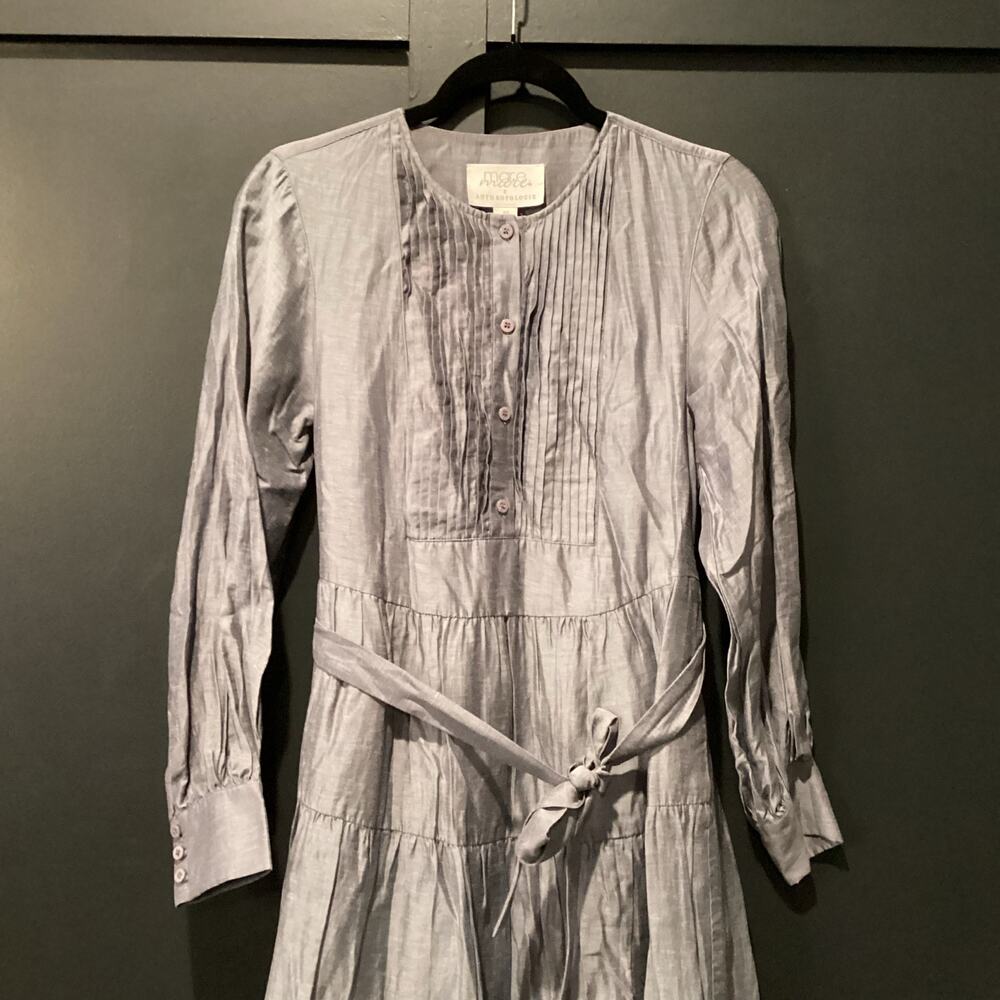ANTHROPOLOGIE MARE MARE Agosta Tiered Belted Maxi praire boho long sleeve Dress - Picture 3 of 10